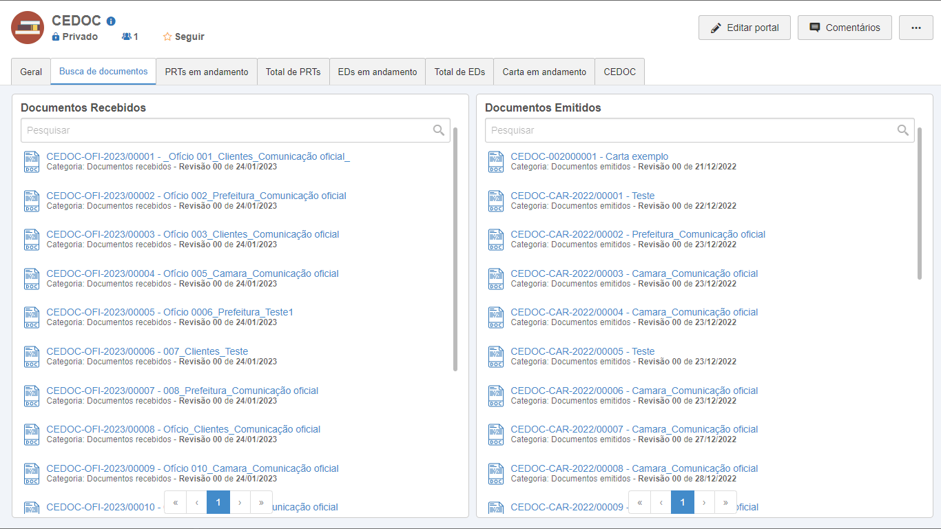 CEDOC – Entrada e Saída de Documentos Oficiais - Store SoftExpert